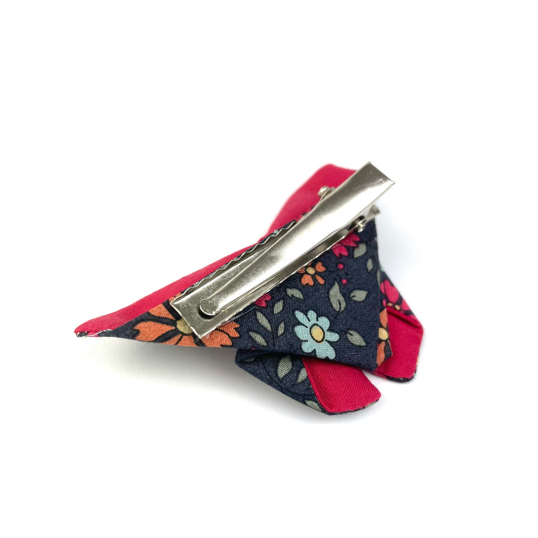 Barrette papillon Liberty "Capel Floret Ardoise" n°2