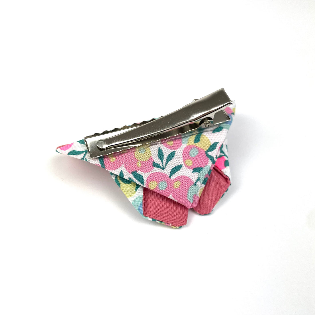 Barrette papillon Liberty "Wiltshire Vahiné fluo"