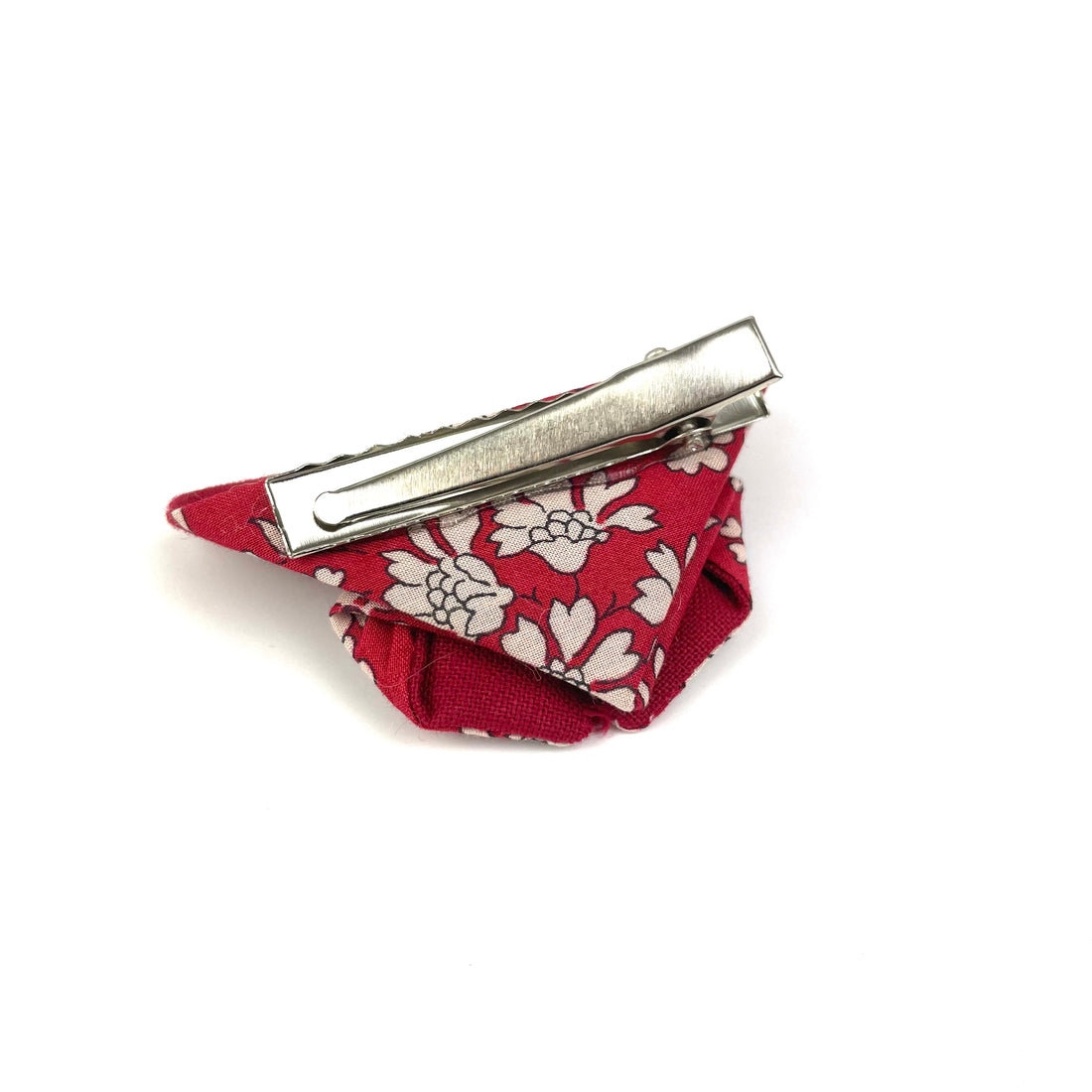 Barrette papillon Liberty "Mitsi rouge"