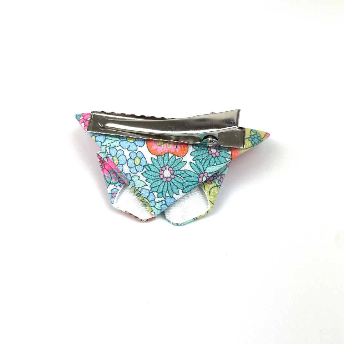 Barrette papillon Liberty "Margaret annie vahiné fluo"