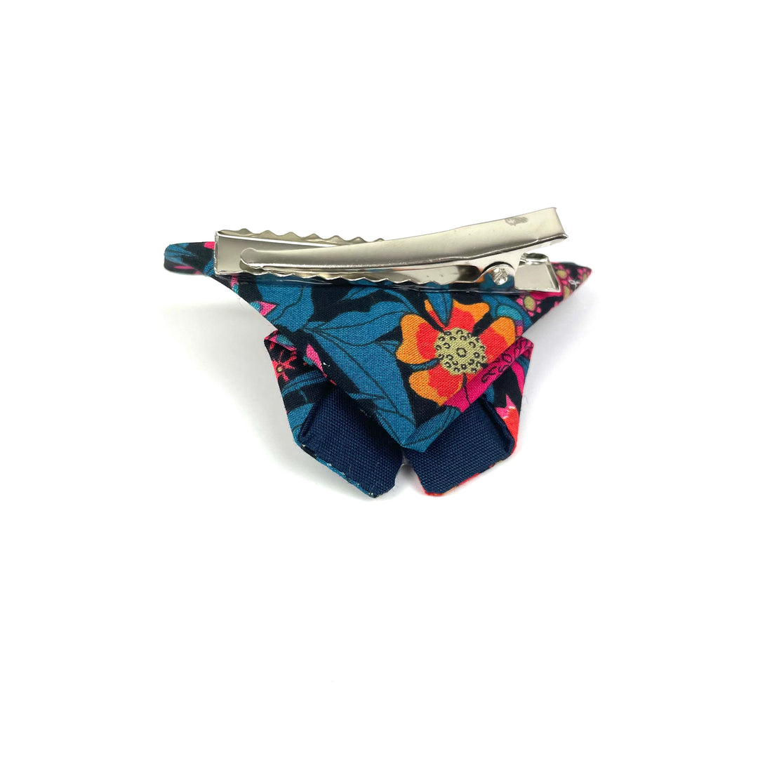 Barrette papillon Liberty "Ciara pétrole"