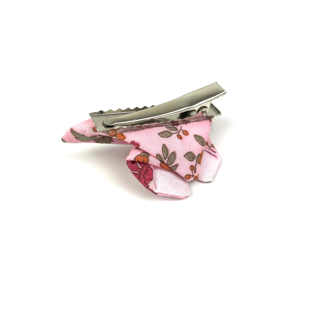 Barrette papillon Liberty "Capel Floret rose Buvard"