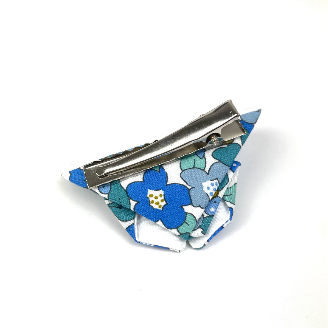 Barrette papillon Liberty "Betsy Berry bleu denim"