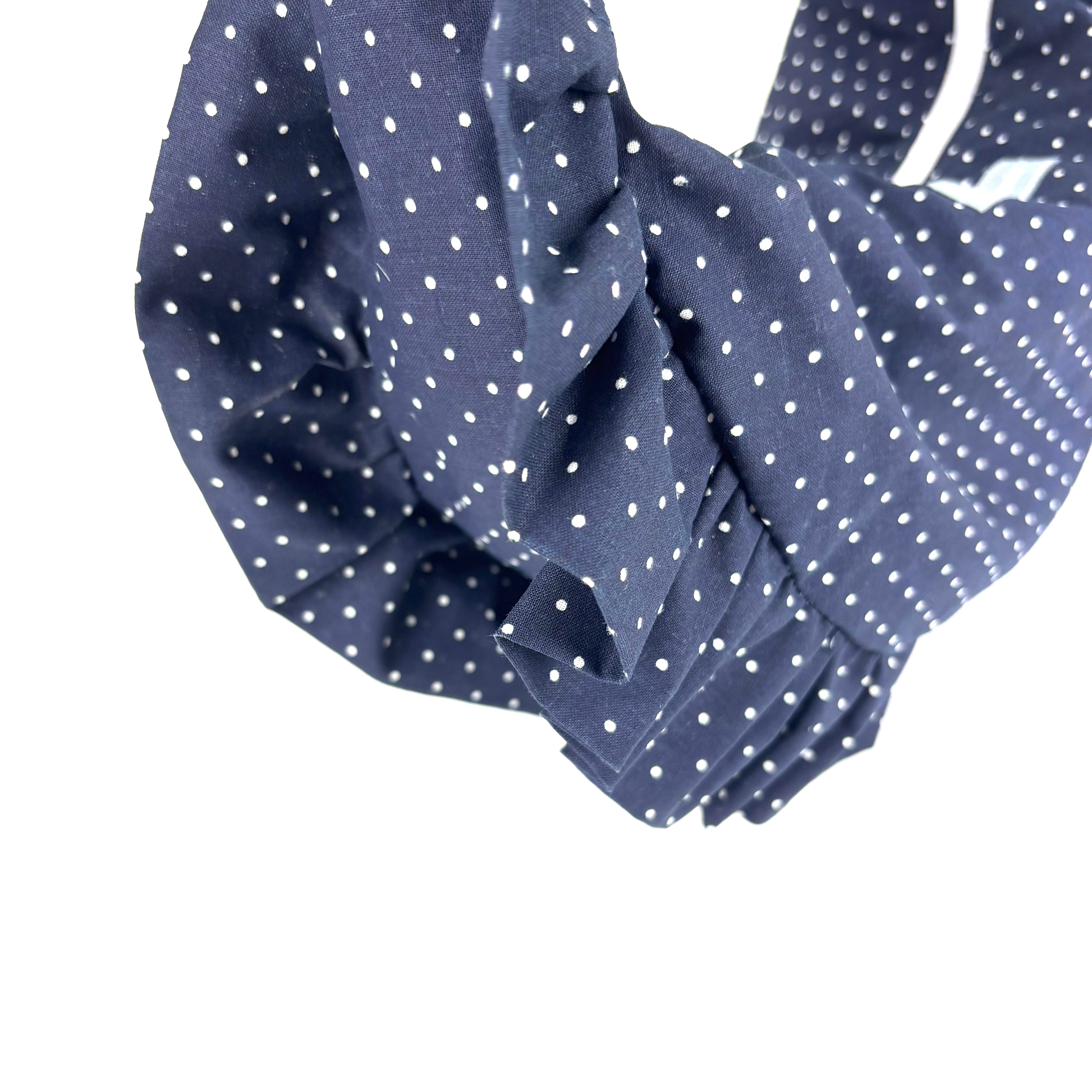 Sac "Frou-frou" Bleu marine pois blancs