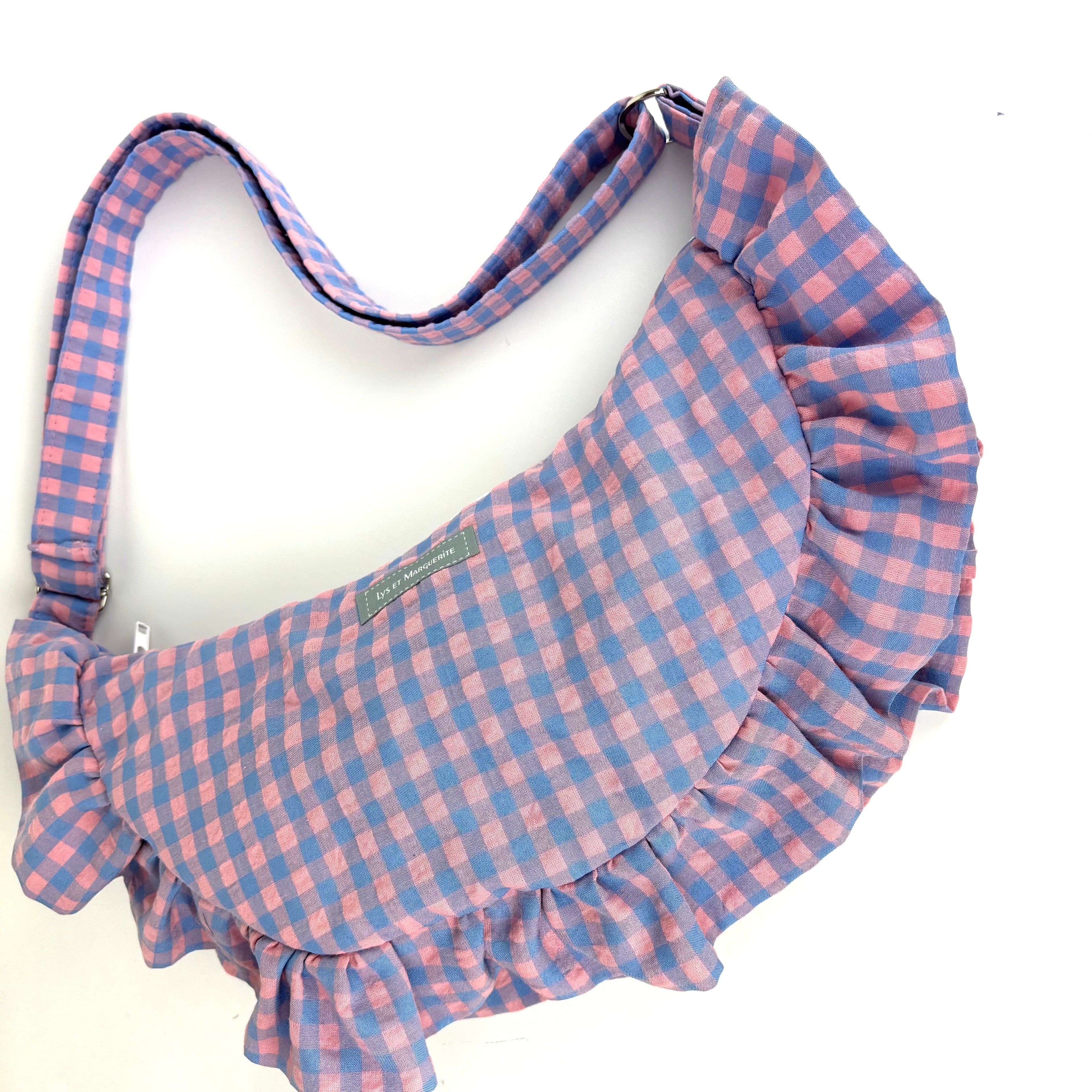 Sac "Frou-frou" Vichy bleu et rose