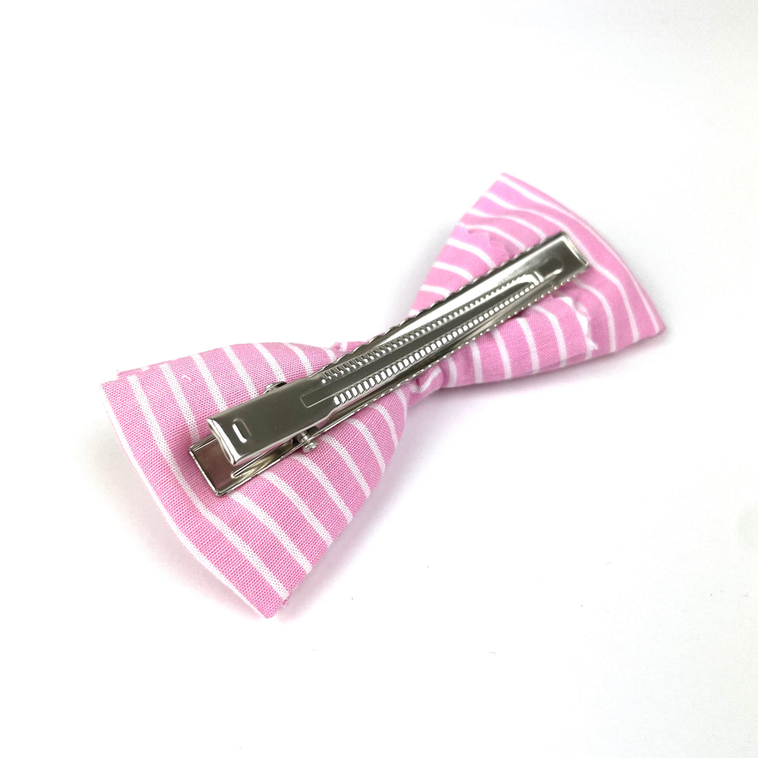 Grande Barrette "Rayures roses"