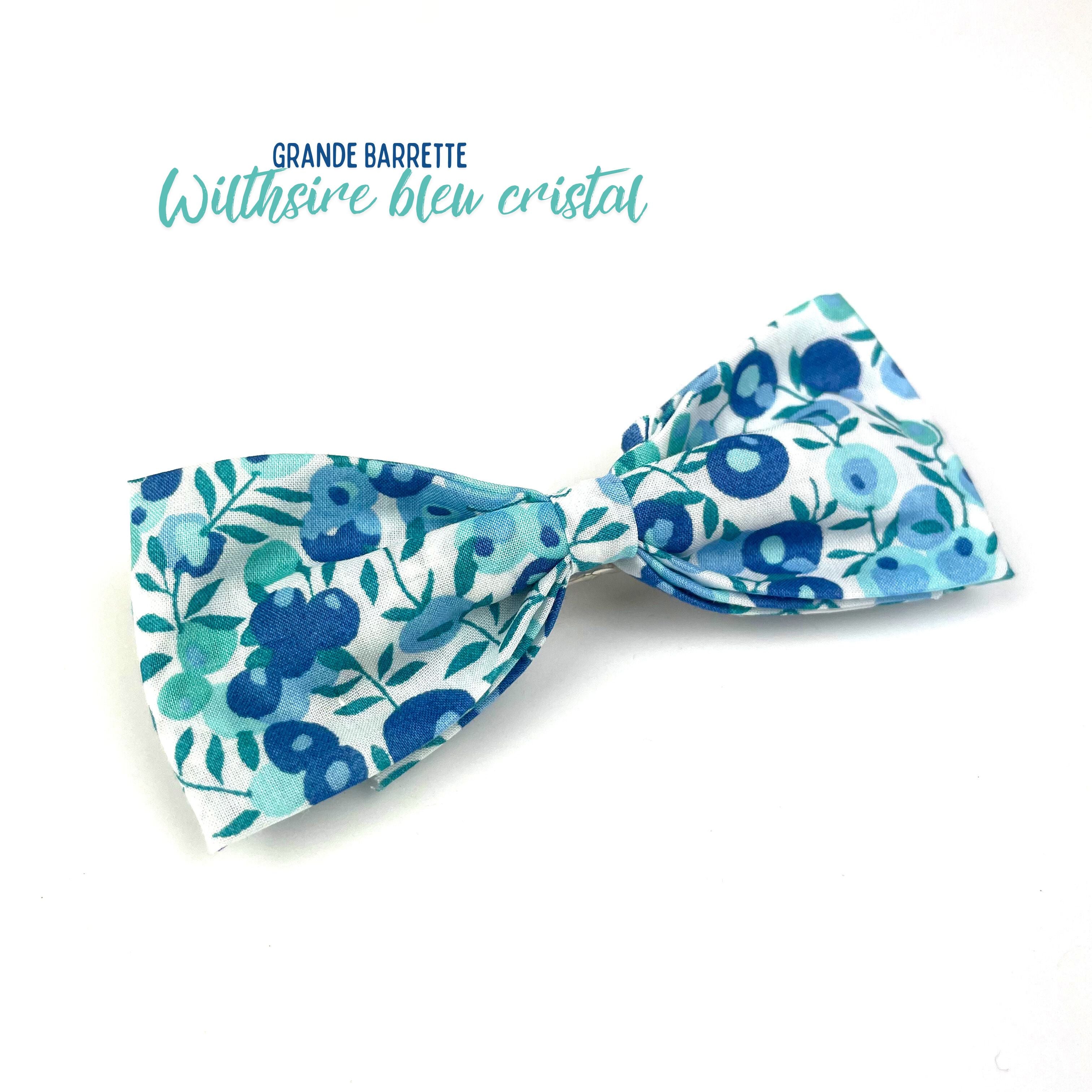 Grande Barrette Liberty "Wiltshire Bleu cristal"
