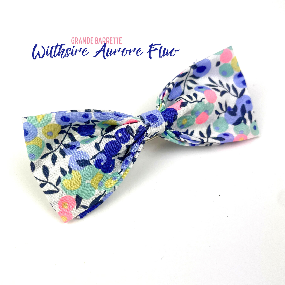 Grande Barrette Liberty "Wiltshire Aurore Fluo"