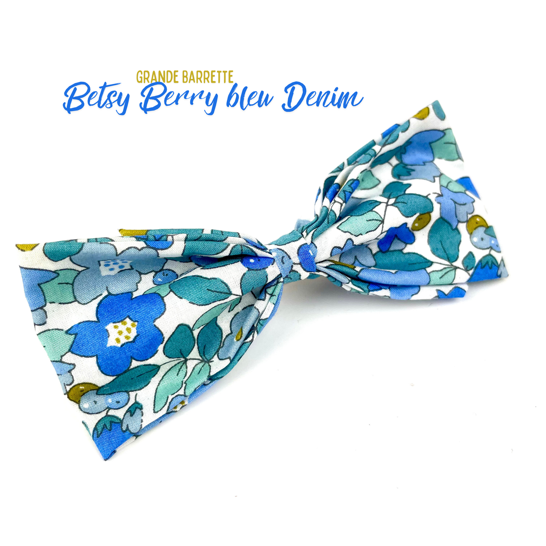 Grande Barrette Liberty "Betsy Berry bleu Denim"