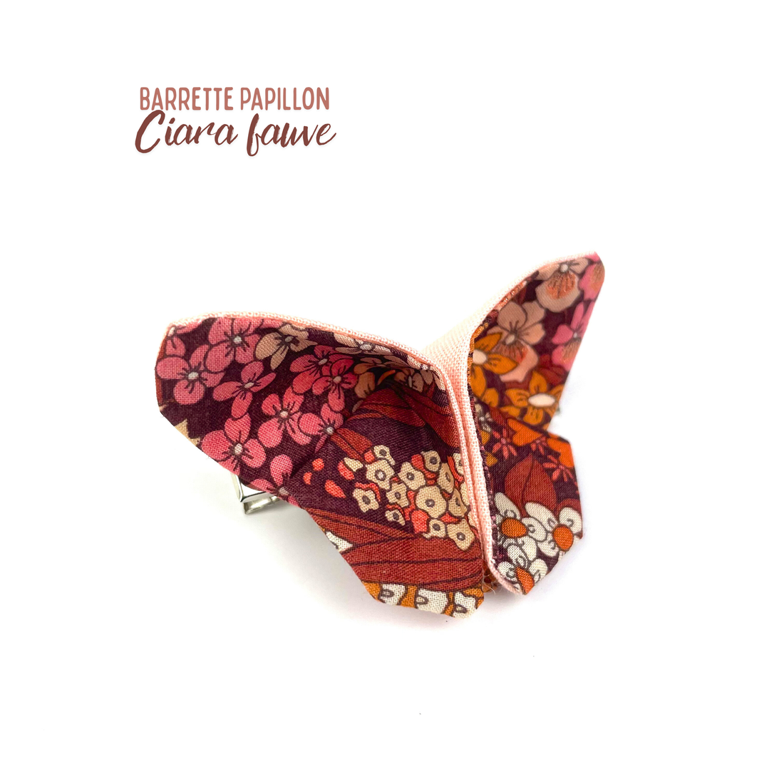 Barrette papillon Liberty "Ciara Fauve"