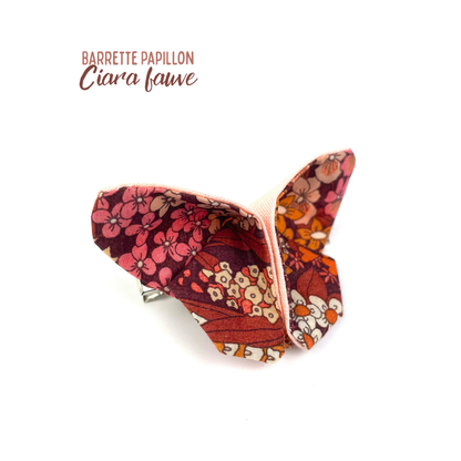 Barrette papillon Liberty "Ciara Fauve"