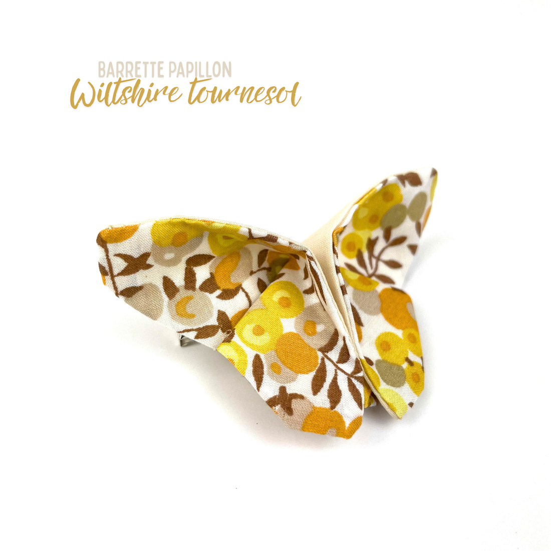 Barrette papillon Liberty "Wiltshire Tournesol"