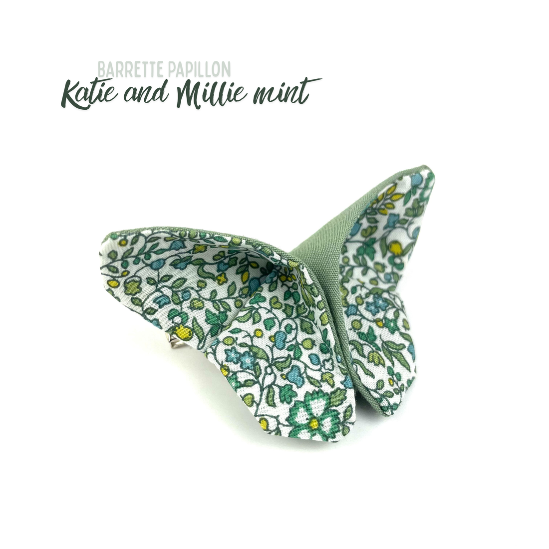 Barrette papillon Liberty "Katie and Millie mint"