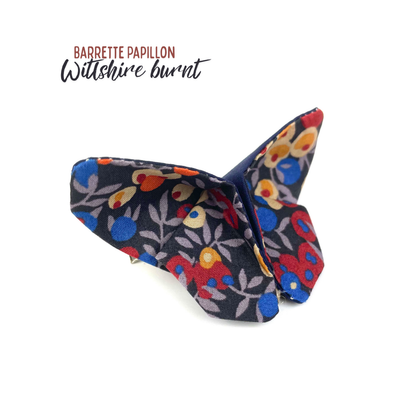 Barrette papillon Liberty "Wiltshire Burnt"