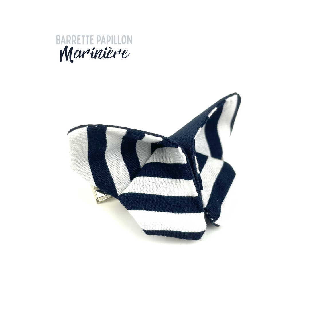 Barrette papillon Marinière