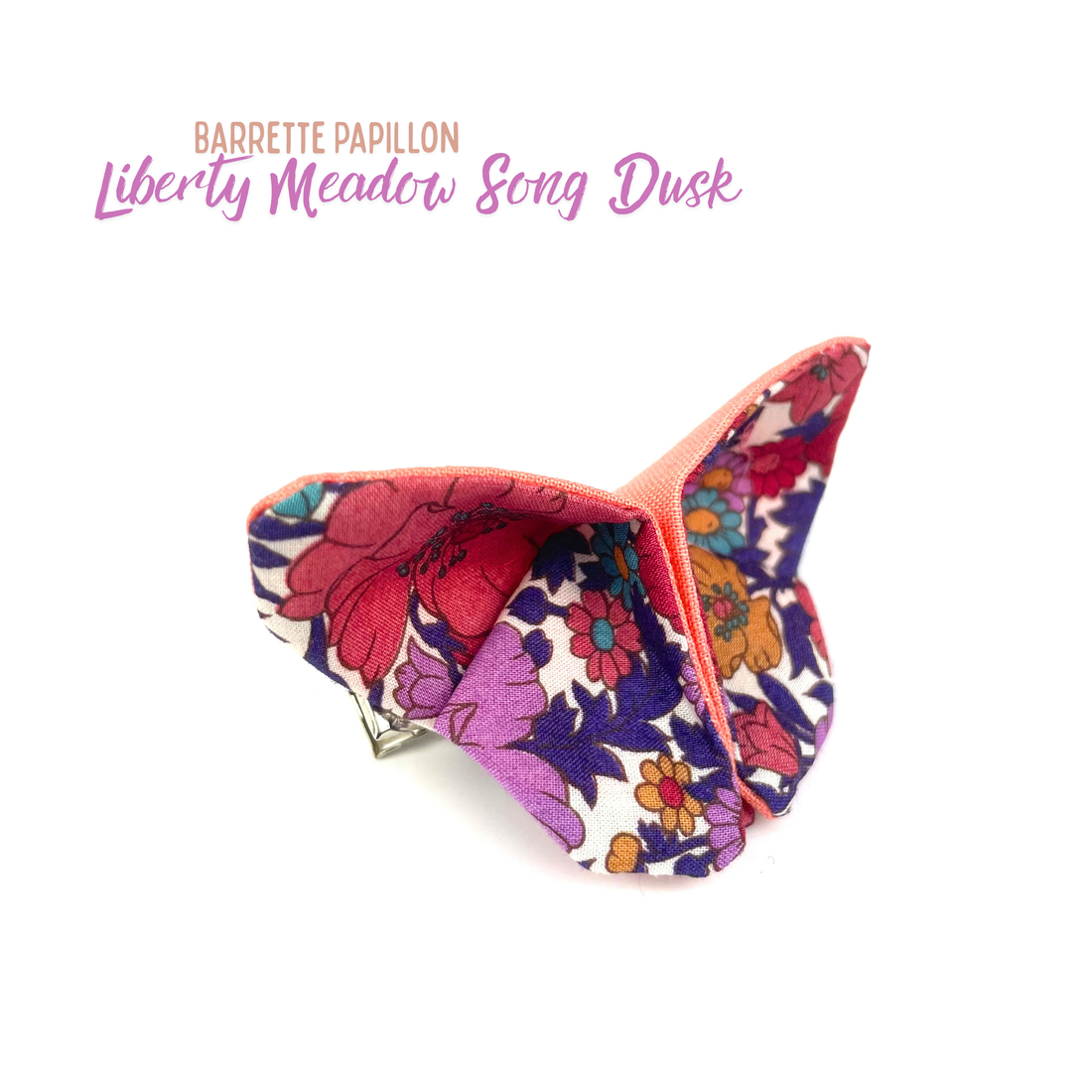 Barrette papillon Liberty "Meadow song dusk"