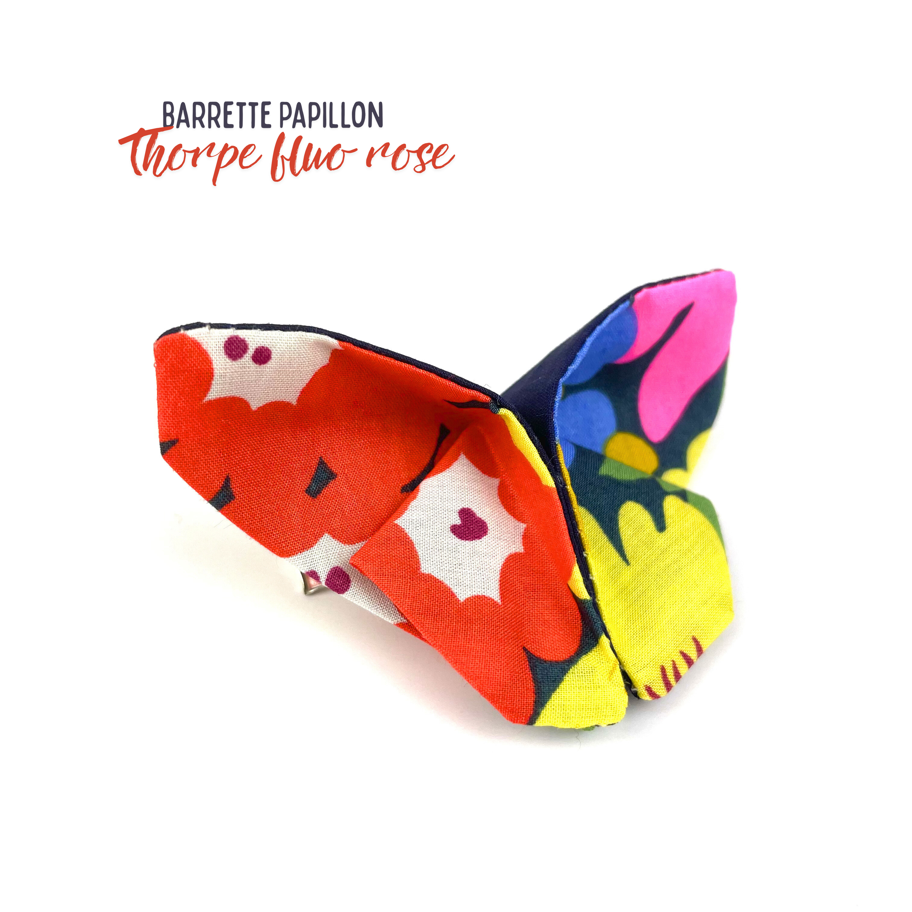 Barrette papillon Liberty "Thorpe Fulo rose"