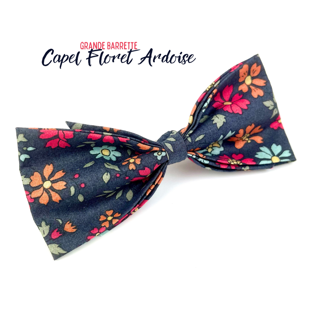 Grande Barrette Liberty "Capel Floret Ardoise"