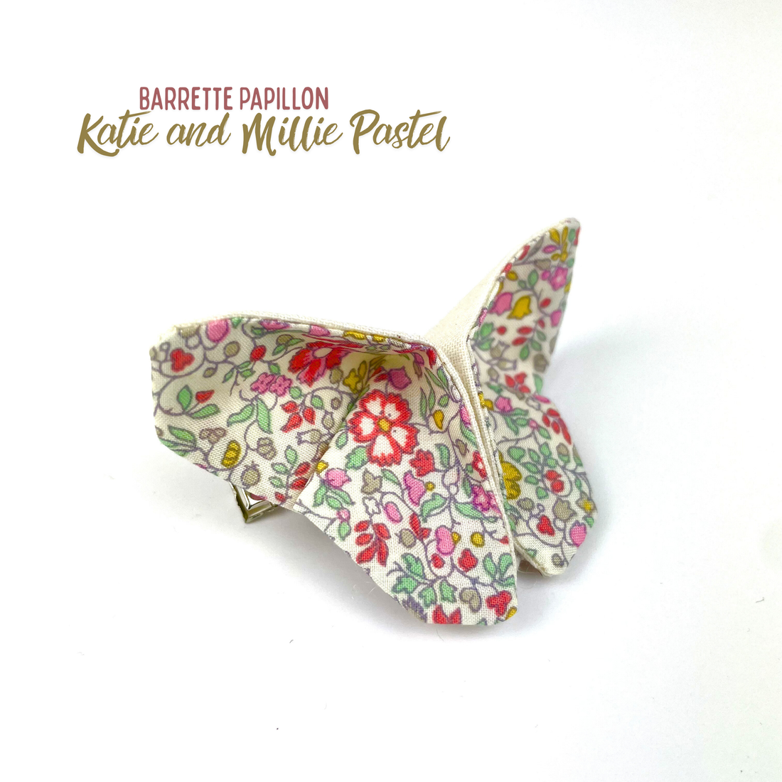 Barrette papillon Liberty "Katie and Millie pastel"