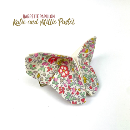 Barrette papillon Liberty "Katie and Millie pastel"