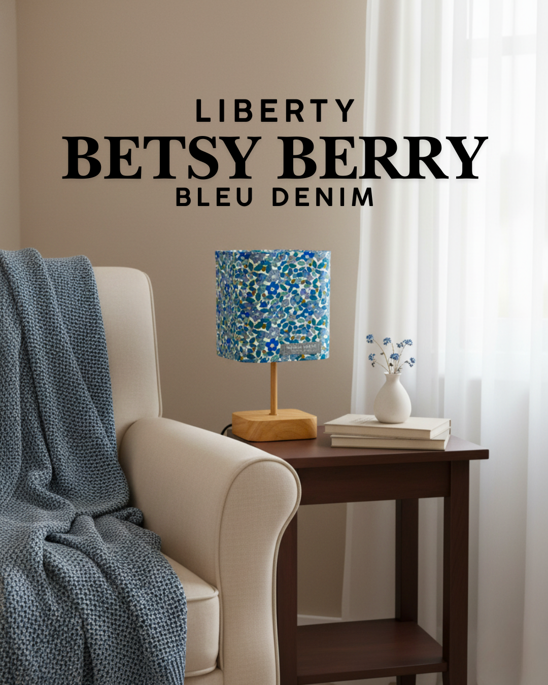 Lampe Liberty "Betsy Berry Bleu Denim"
