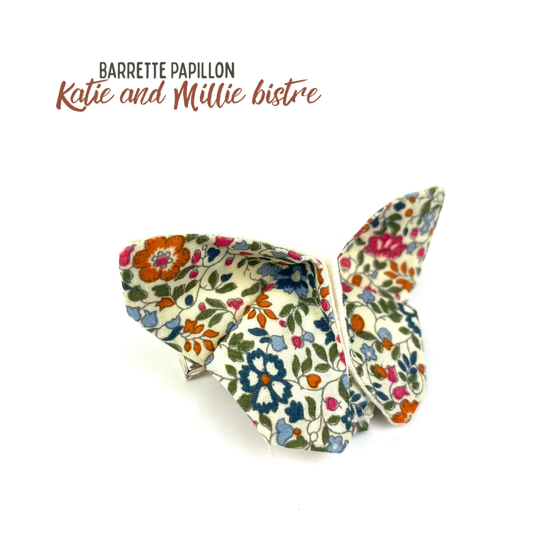 Barrette papillon Liberty "Katie and Millie bistre"