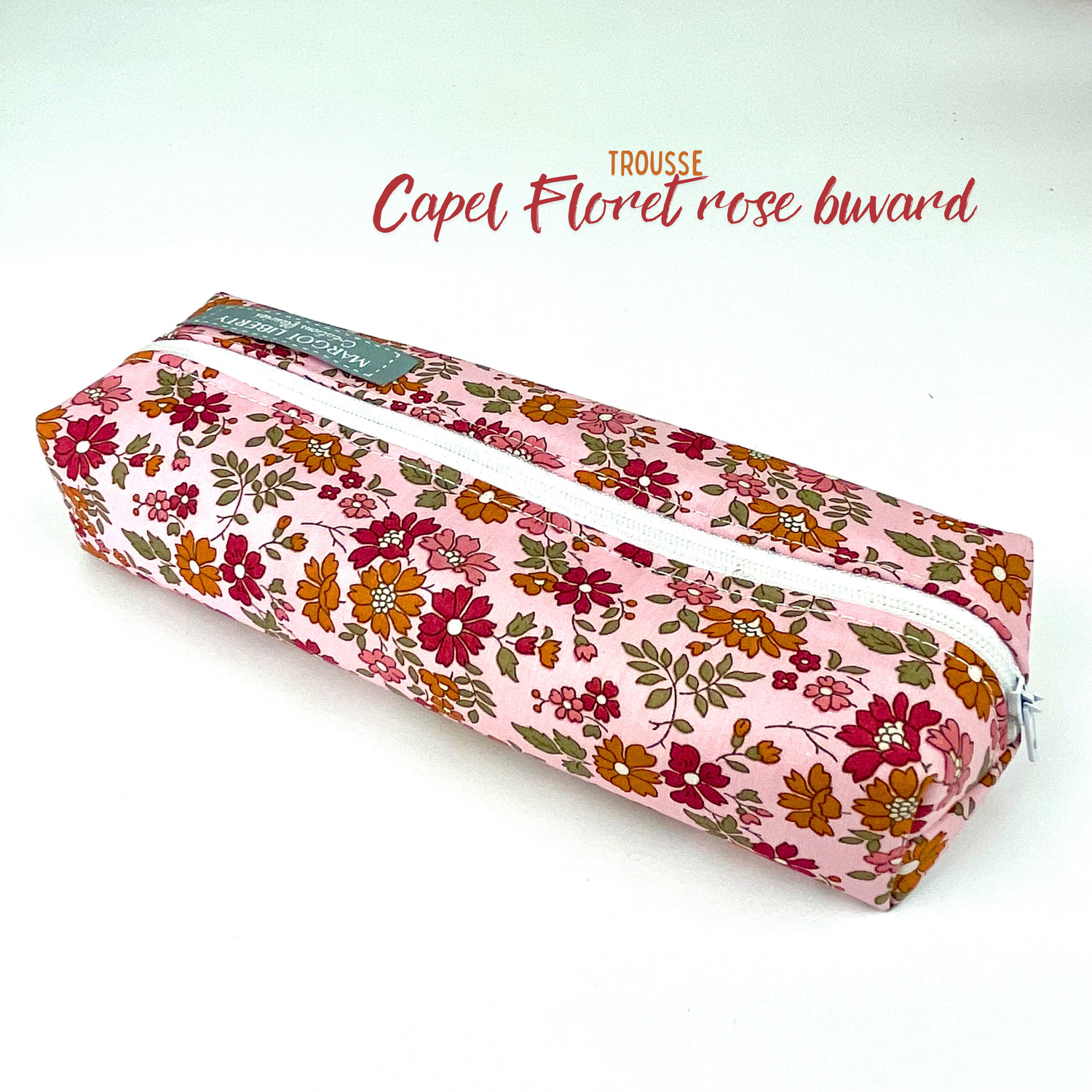 Trousse Liberty "Capel Floret rose Buvard"