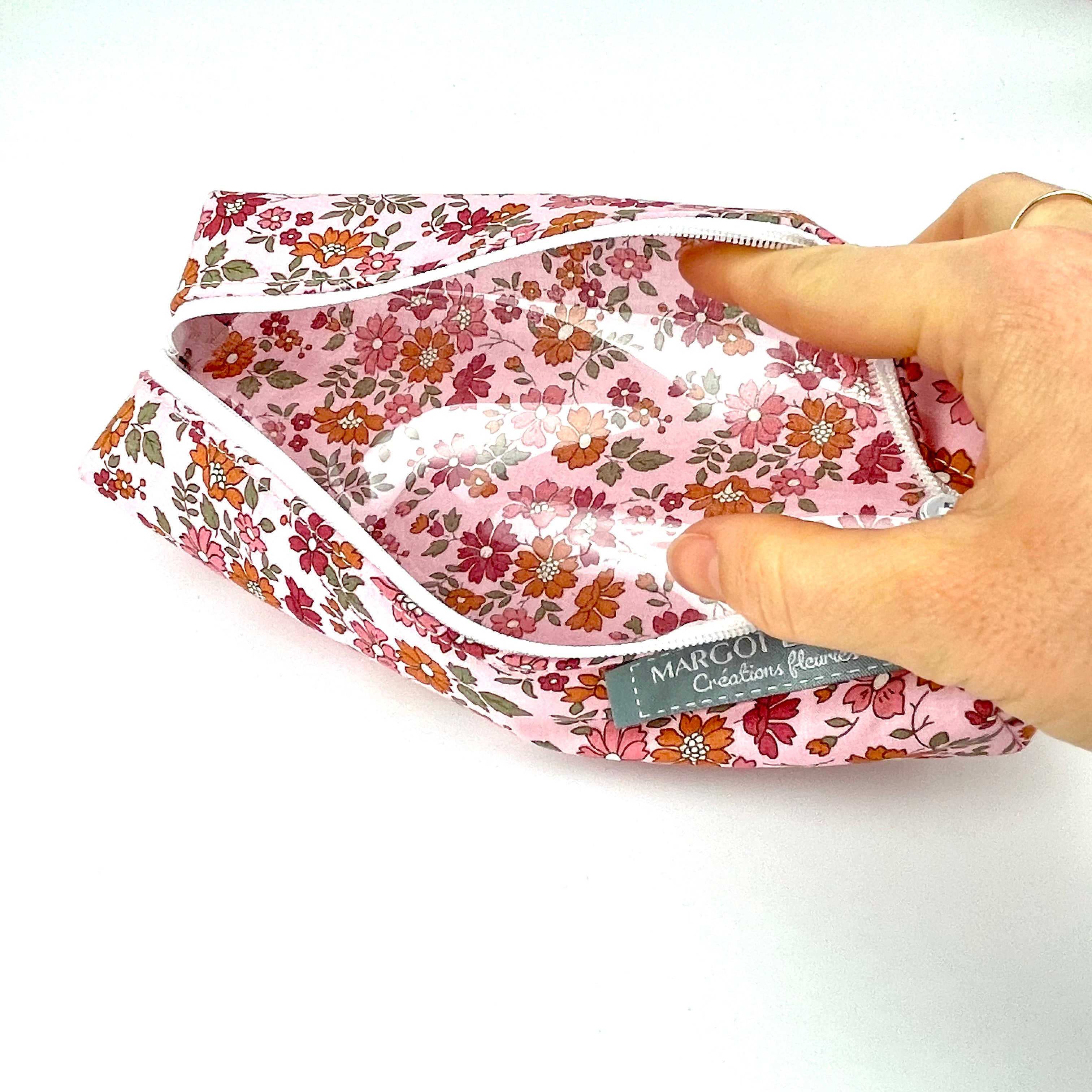 Trousse Liberty "Capel Floret rose Buvard"