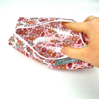 Trousse Liberty "Capel Floret rose Buvard"