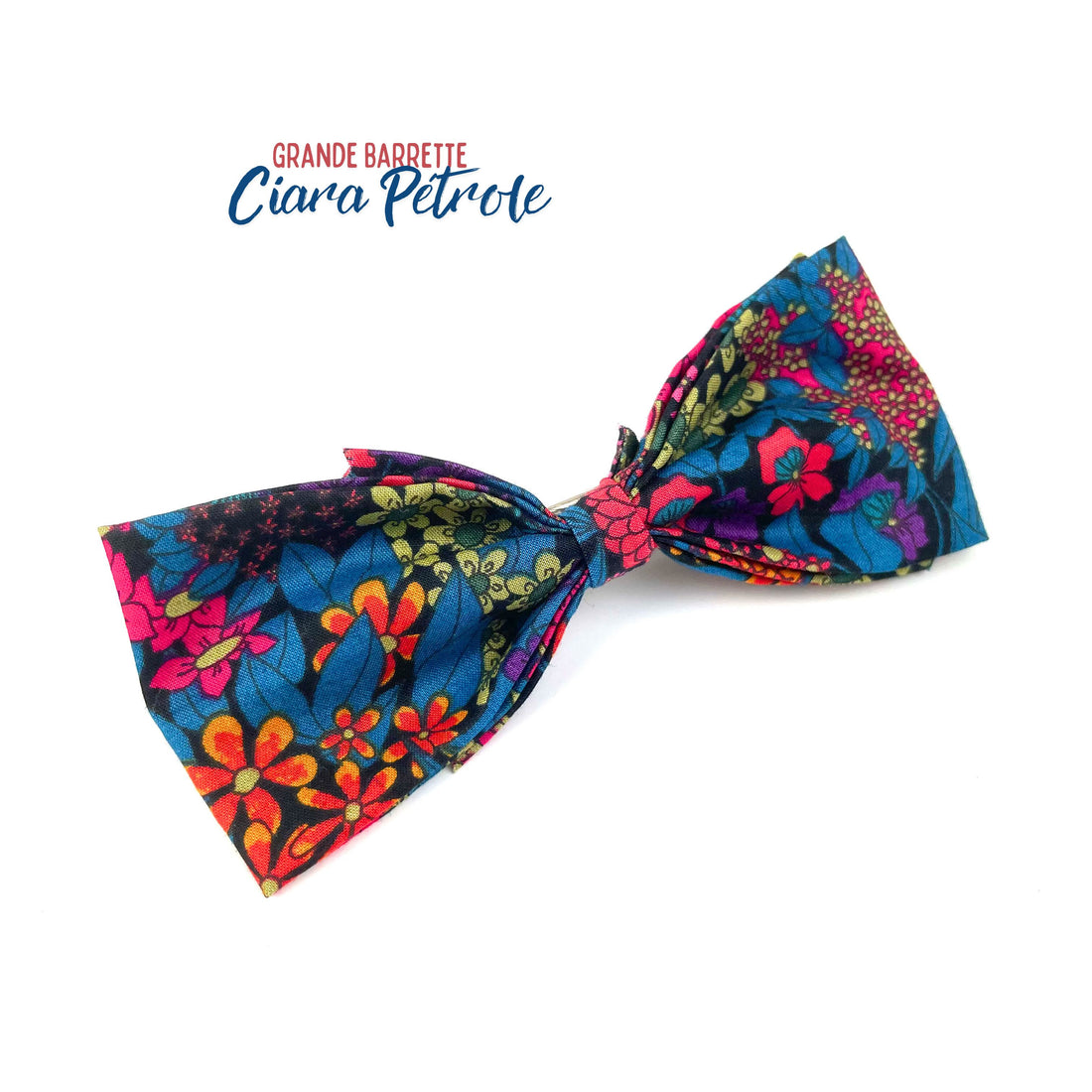 Grande Barrette Liberty "Ciara pétrole"