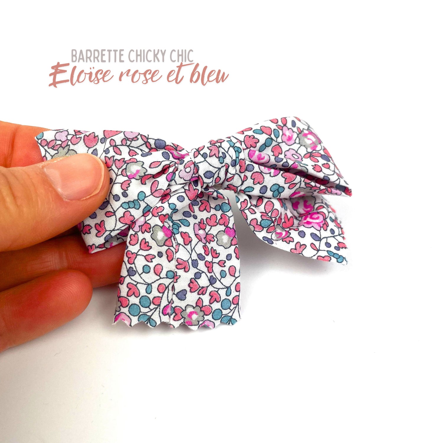 Barrette Chiky Chic Liberty "Eloïse rose et bleu"