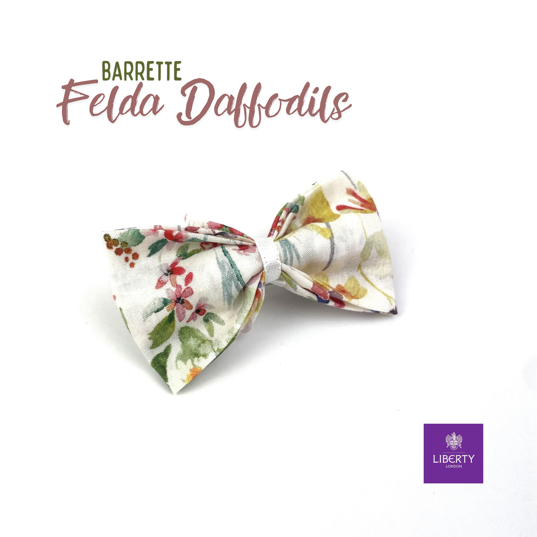 Petite Barrette Liberty "Felda Daffodils"