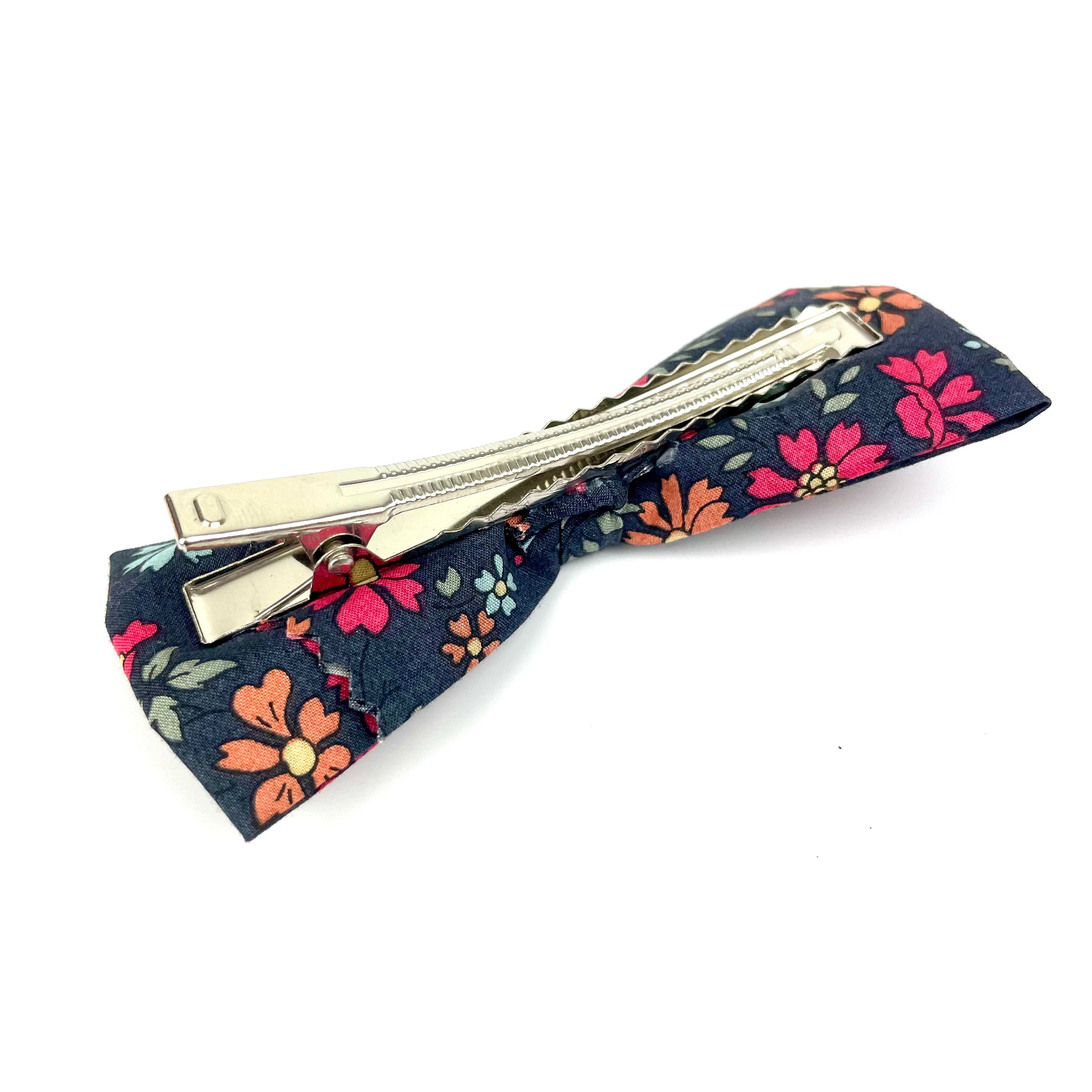 Grande Barrette Liberty "Capel Floret Ardoise"