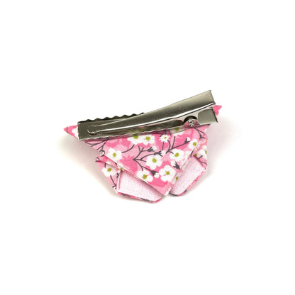 Barrette papillon Liberty "Mitsi orchidée rose"