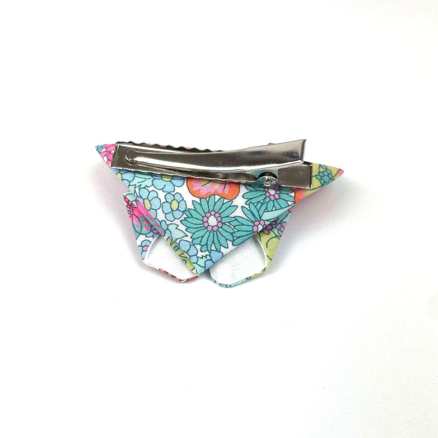 Barrette papillon Liberty "Margaret annie vahiné fluo"