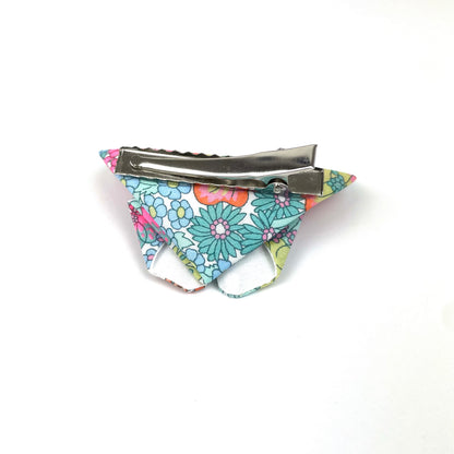 Barrette papillon Liberty "Margaret annie vahiné fluo"