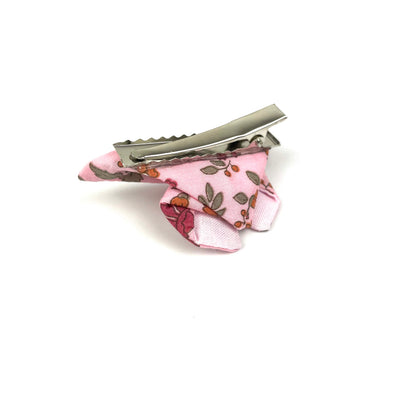 Barrette papillon Liberty "Capel Floret rose Buvard"