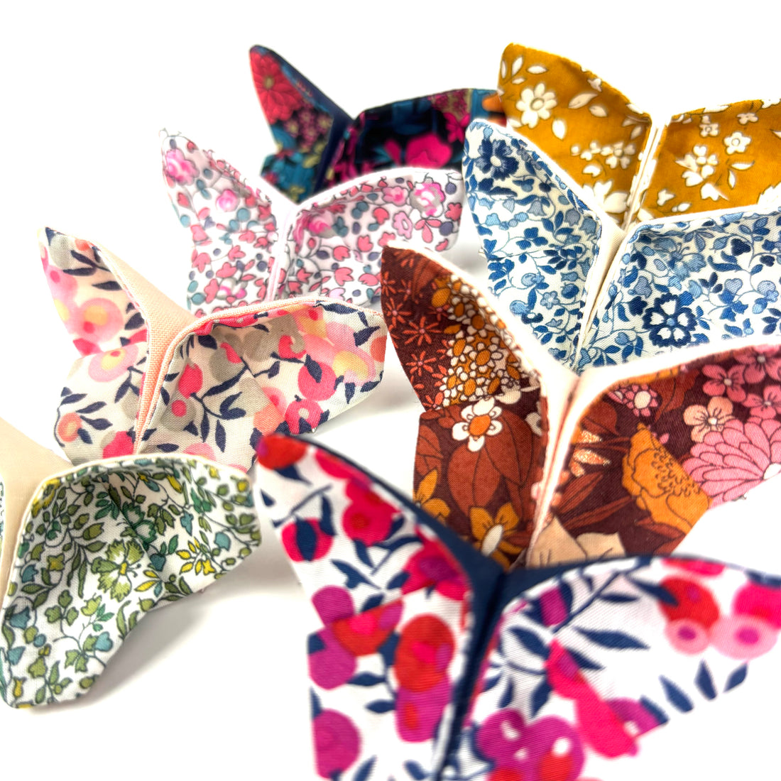 Lot de 8 barrettes Papillon "Liberty of London"