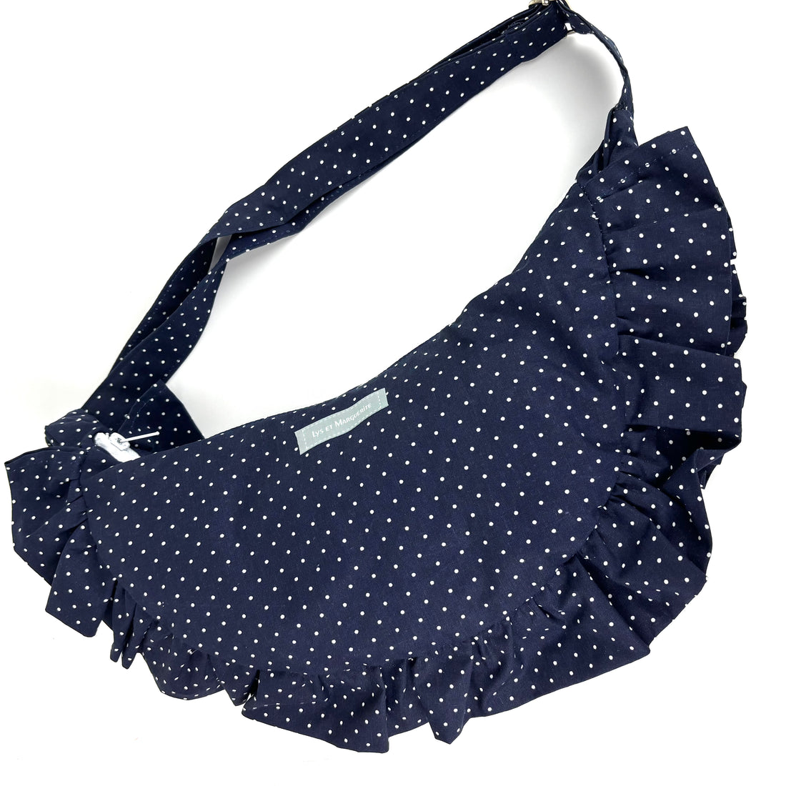 Sac "Frou-frou" Bleu marine pois blancs