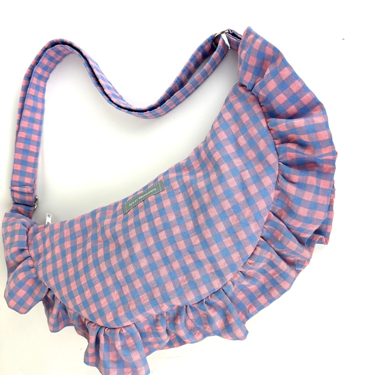 Sac "Frou-frou" Vichy bleu et rose