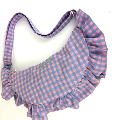 Sac "Frou-frou" Vichy bleu et rose