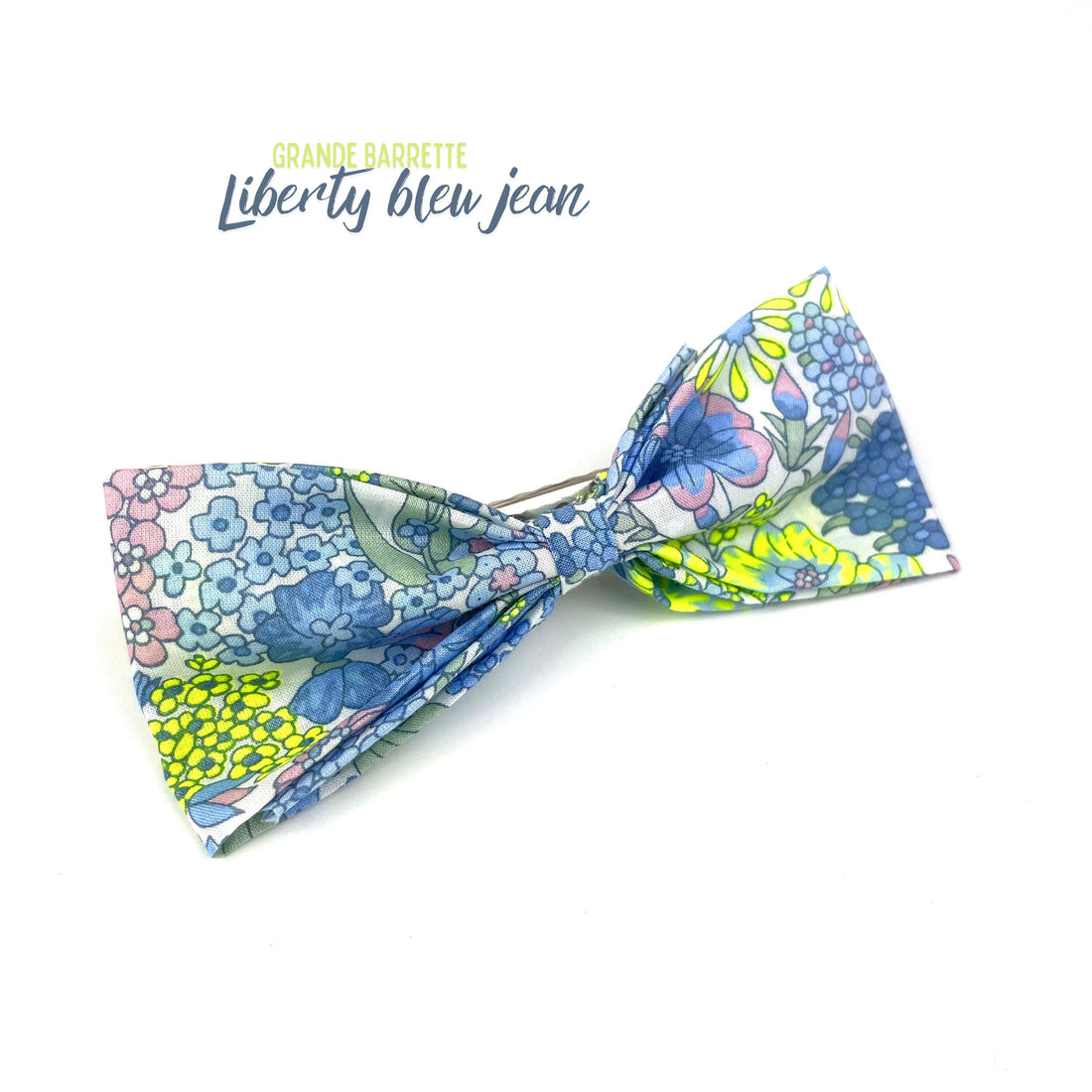 Grande Barrette Liberty bleu jean