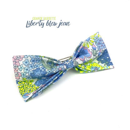Grande Barrette Liberty bleu jean