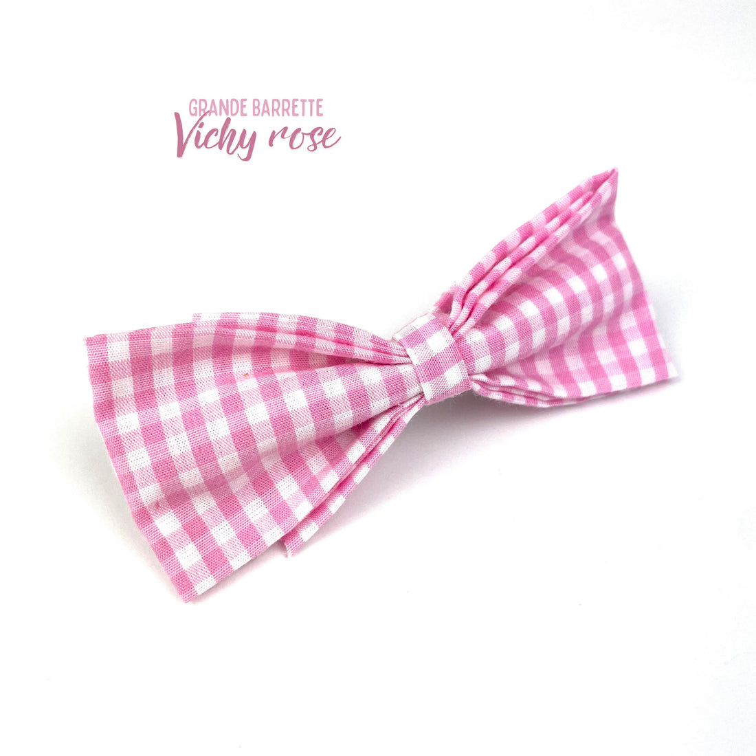 Grande Barrette "Vichy rose"