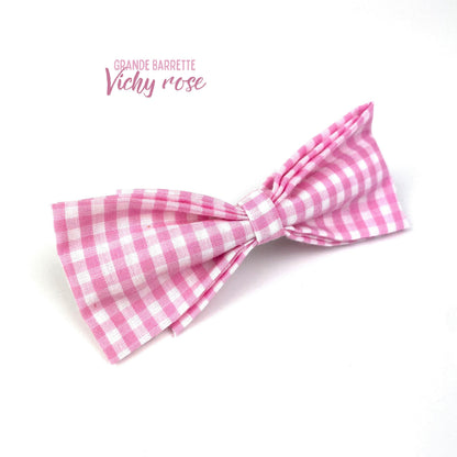 Grande Barrette "Vichy rose"