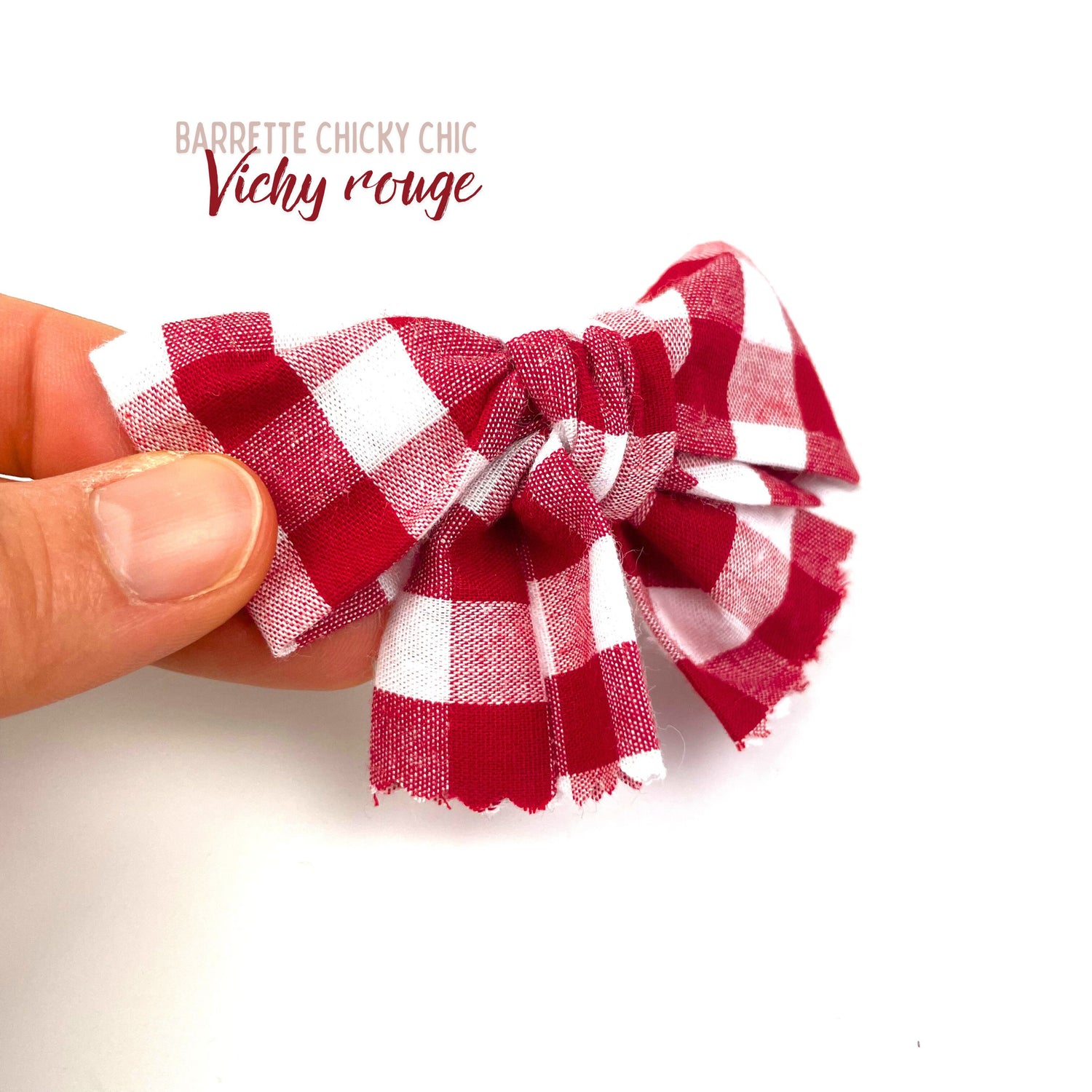 Barrette Chiky Chic "Vichy rouge"