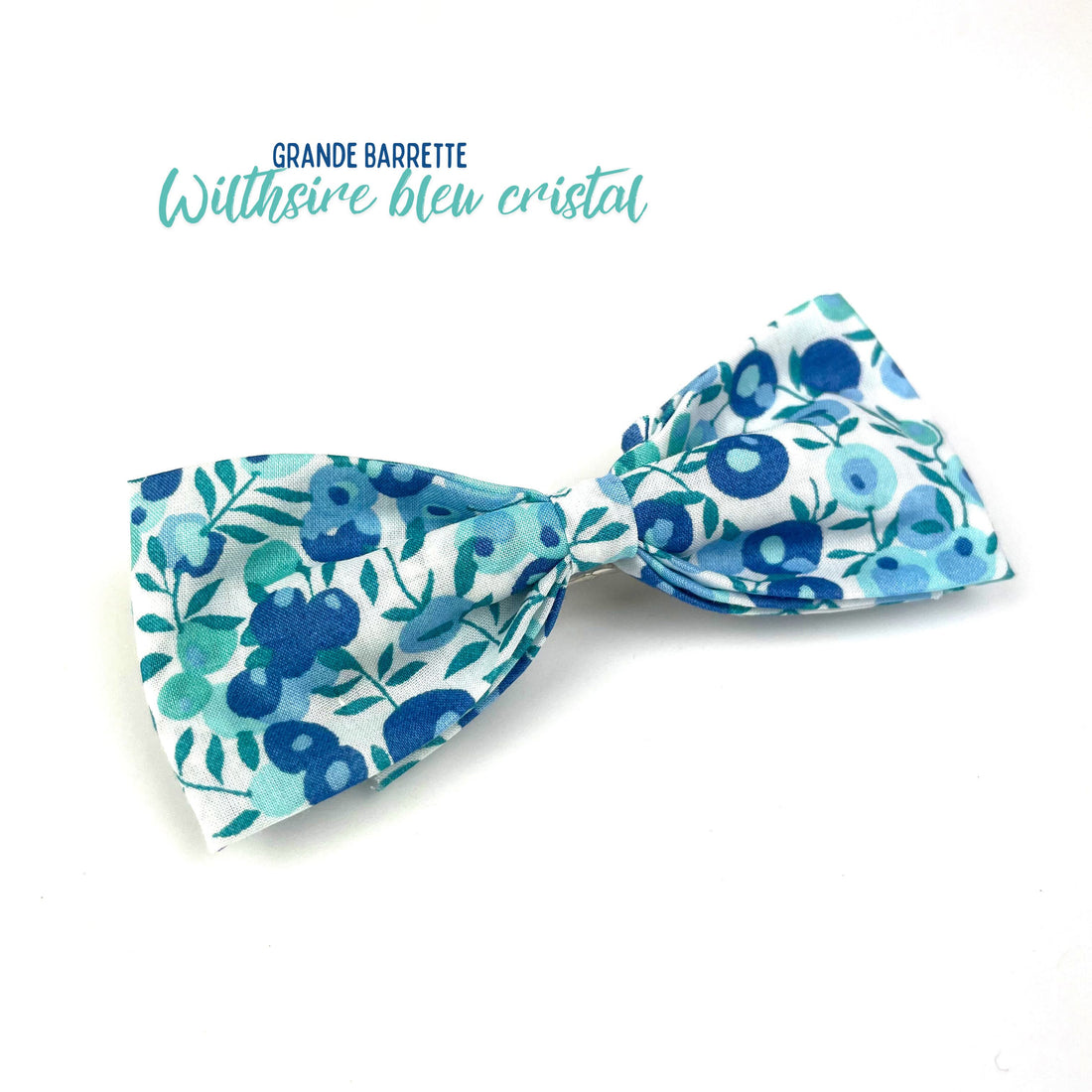 Grande Barrette Liberty "Wiltshire Bleu cristal"