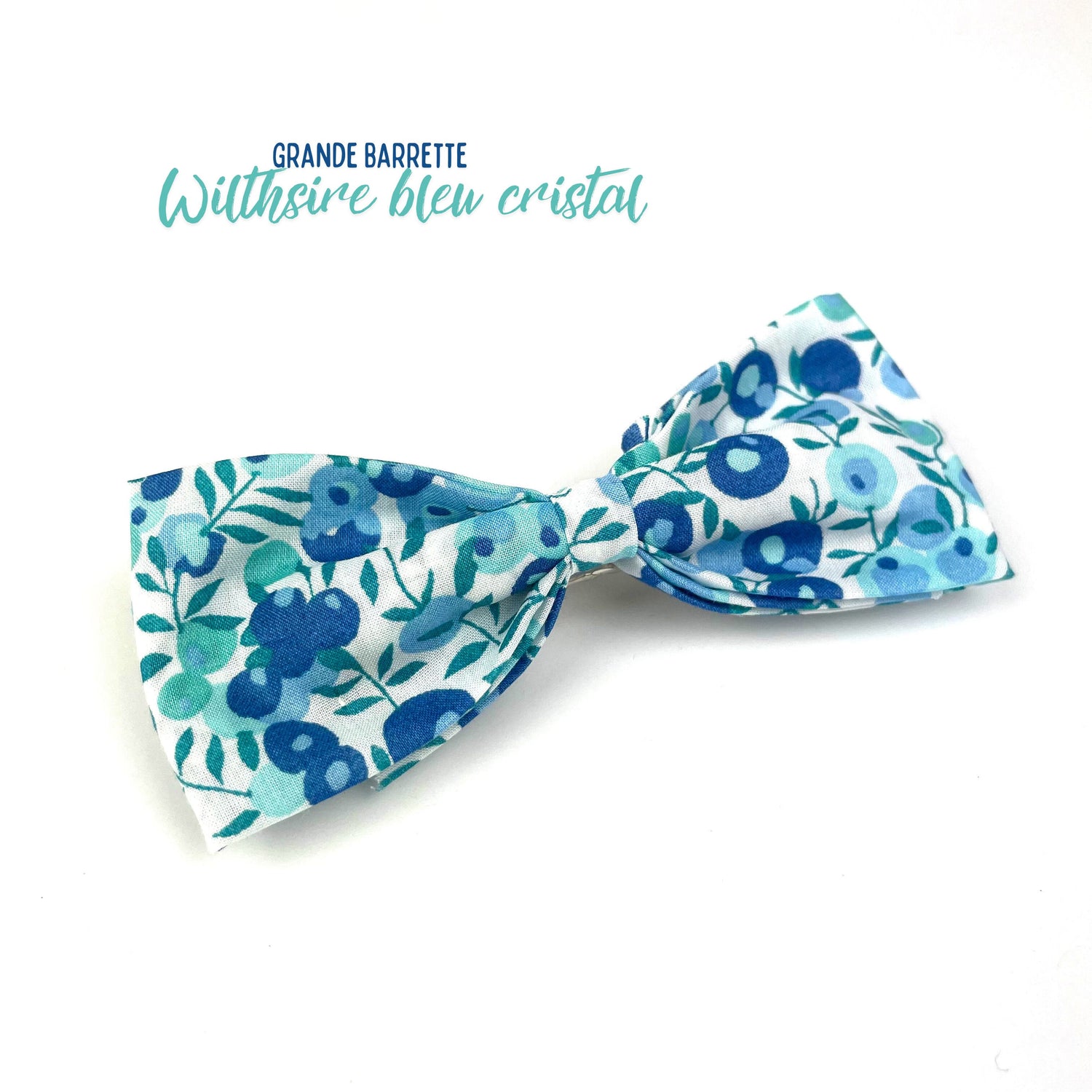Grande Barrette Liberty "Wiltshire Bleu cristal"