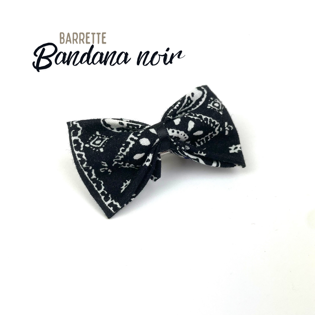 Petite Barrette "Bandana noir"