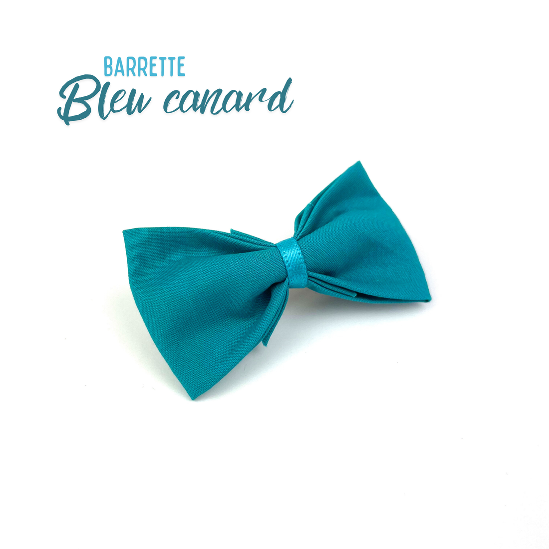 Petite Barrette "Bleu canard"